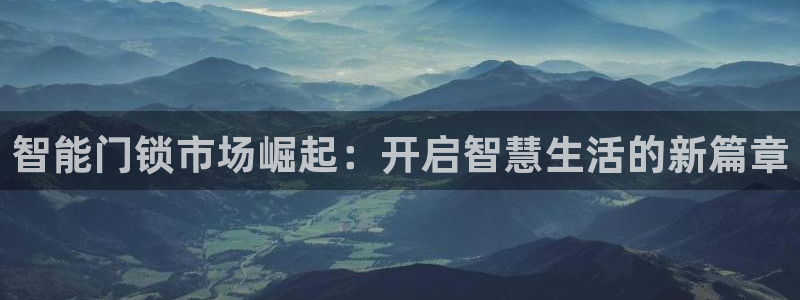 开丰娱乐新登录平台：智能门锁市场崛起：开启智慧生活的新篇章